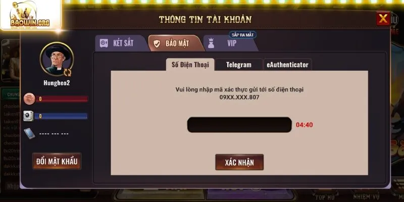 Thao tác đăng nhập tài khoản rút tiền baowin
